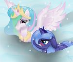  alicorn equine female feral friendship_is_magic horn horse mammal my_little_pony pegacorn pony princess princess_celestia_(mlp) princess_luna_(mlp) royalty sibling sisters snow sonicrainboom93 tyruas winged_unicorn wings 