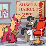  barber cutie_mark draft_horse equine eye_contact female feral freckles friendship_is_magic hairdresser horn horse humor madmax male mammal my_little_pony oc_pony original_character pony rarity_(mlp) rimshot sad smile unicorn unknown_artist watching 