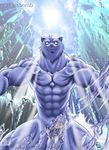  balls bomb_(artist) convenient_censorship looking_at_viewer male muscles nude solo unknown_species water 