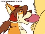  animated canid canine clothing cum cum_in_mouth cum_inside duo eyewear goggles male mammal oral penis ponytail red_savarin scar solatorobo solo_focus ventkazemaru video_games 