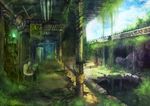  mamuru no_humans original overgrown plant scenery train_station 