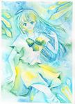  blue ion_(manga) sa-ya school_uniform solo traditional_media tsuburagi_ion watercolor_(medium) 
