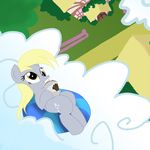  cloud clouds cutie_mark derpy_hooves_(mlp) equine female feral friendship_is_magic fur grey_fur hair horse mammal milkshake my_little_pony pegasus pony unknown_artist wings yellow_eyes 