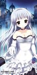 :o breasts choker cleavage copyright_name crown dress elbow_gloves gloves holding_hands jewelry kanna_ryouto long_hair medium_breasts nicomi.com original solo_focus sparkle watermark web_address wedding_dress 