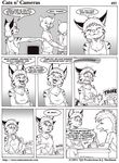  anthro bella black_and_white camera cat cats_n&#039;_cameras cats_n'_cameras comic desiree dialog dialogue english_text feline female greyscale group james_m_hardiman lizard lynx male mammal monochrome pussy_juice reptile scalie text 
