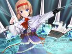  alice_margatroid aw bad_id bad_pixiv_id blonde_hair blue_eyes book gloves hairband helmet hexagram lance magic_circle polearm puppet short_hair single_glove solo string touhou weapon 