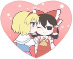  :&gt; alice_margatroid bad_id bad_pixiv_id blush chibi couple hakurei_reimu kiss multiple_girls touhou transparent_background ume_(noraneko) yuri 