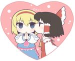  alice_margatroid bad_id bad_pixiv_id blush chibi couple hair_tubes hakurei_reimu heart kiss multiple_girls touhou transparent_background ume_(noraneko) yuri 