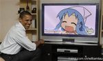  barack_obama ikamusume lowres parody shinryaku!_ikamusume television third-party_edit 
