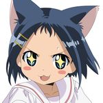 1girl :3 animal_ears cat_ears highres ikeda_kana kazekoshi_school_uniform saki solo vector_trace 
