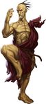  abs absurdres bald dougi glowing glowing_eyes highres male_focus muscle old_man oro_(street_fighter) red_eyes solo standing standing_on_one_leg stanley_lau street_fighter street_fighter_iii_(series) 