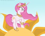  alicorn cub cutie_mark equine female feral foal friendship_is_magic hair horn horse mammal my_little_pony nullh pegacorn pink_hair pony princess princess_celestia_(mlp) royalty solo sun to_the_sun unicorn young younger 