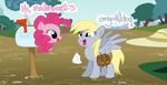  derpy_hooves_(mlp) equine female friendship_is_magic horse mailbox my_little_pony pegasus pinkie_pie_(mlp) pinkie_pie_out_of_fucking_nowhere 