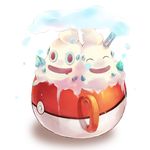  closed_eyes coffee_mug cup food gen_5_pokemon ice_cream mug no_humans poke_ball pokemon pokemon_(creature) rigu_(what_will_be_will_be!) vanilluxe 