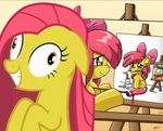  applebloom_(mlp) breaking_the_fourth_wall cub equine female feral friendship_is_magic horse mammal my_little_pony painting pinkamena pinkamena_(mlp) pinkie_pie_(mlp) pony recursion xkappax young 