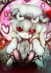  :p bad_id bad_pixiv_id blood broken_heart empty_eyes flandre_scarlet hat heart horror_(theme) koohee pale_skin red_eyes solo tongue tongue_out touhou 