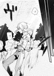  comic earrings greyscale hood hoodie jewelry kurono_yuu kyubey mahou_shoujo_madoka_magica male_focus monochrome personification rain sidelocks solo translated 