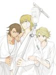  bad_id bad_pixiv_id bandages barnaby_brooks_jr blonde_hair blue_eyes brown_eyes brown_hair eyepatch glasses green_eyes hospital_gown intravenous_drip ivan_karelin jewelry kaburagi_t_kotetsu male_focus multiple_boys ring sashimi555 tiger_&amp;_bunny wedding_band 