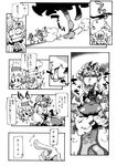  animal_ears comic food fox_ears greyscale hat hirano_masanori letty_whiterock monochrome multiple_girls scarf taiyaki touhou translated wagashi yakumo_ran yakumo_yukari 