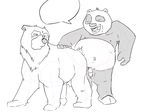  bear black_and_white brother_bear chubby crossover disney feral gay kenai kung_fu_panda male mammal monochrome overweight panda penis plain_background po sheath sketch white_background 