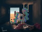  alicorn dungeon duo equine female feral friendship_is_magic fur horn horse mammal my_little_pony pegacorn pink_fur pinkie_pie_(mlp) pony princess princess_celestia_(mlp) royalty torture unknown_artist winged_unicorn wings 