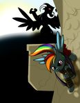  blue_fur equine female feral friendship_is_magic fur gilda_(mlp) glowing_eyes gryphon hair kloudmutt mammal multi-colored_hair my_little_pony pegasus prince_of_persia purple_eyes rainbow_dash_(mlp) rainbow_hair red_eyes wings 