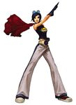  baggy_pants belt blue_eyes blue_hair cape frog gloves goggles goggles_on_head henshin_pose kamen_rider korea may_lee nona official_art pants pose shirt short_hair solo t-shirt tank_top the_king_of_fighters the_king_of_fighters_2001 