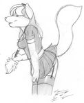  clothed clothing female joshua_frinkle legwear looking_at_viewer maid maid_uniform mammal os plain_background raised_tail skimpy solo some_wolf_girl stockings tail white_background wolf 