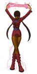  boots breasts dark_persona dark_skin energy hair_over_eyes knee_boots large_breasts miniskirt nona official_art orochi_shermie pink_footwear shermie skirt solo the_king_of_fighters the_king_of_fighters_2002 twintails 