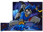  almost_absurd_rez cane clothing gloves hat hi_res leap male mammal mask raccoon shirt sly_cooper sly_cooper_(series) solo tail unknown_artist 