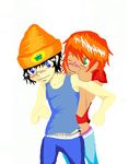  blush embarrassed hair hi_res human humanized lammy_lamb male mammal parappa parappa_da_rappa parappa_the_rapper plain_background red_hair thesilencedpsycho um_jammer_lammy unknown_artist video_games white_background 