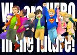  6+boys antonio_lopez atsu_an barnaby_brooks_jr blonde_hair blue_eyes braid brown_eyes brown_hair child chinese_clothes green_eyes holding_hands huang_baoling ivan_karelin jacket kaburagi_t_kotetsu karina_lyle keith_goodman kicking multiple_boys multiple_girls nathan_seymour necktie purple_eyes short_hair shorts tiger_&amp;_bunny younger 