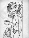  anthrofied breasts camel_toe cheetah cleavage clothed clothing cup equine female friendship_is_magic horn king-cheetah mammal my_little_pony plain_background rarity_(mlp) solo unicorn white_background 