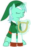 crossover equine female feral friendship_is_magic harp horn link lyra_(mlp) lyra_heartstrings_(mlp) mammal musical_instrument my_little_pony pageturner1988 plain_background solo the_legend_of_zelda transparent_background unicorn video_games 