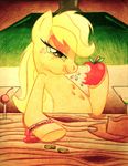  applejack_(mlp) appletini bar equine female friendship_is_magic fruit hat horse mammal martini my_little_pony pony solo twintailsinc 