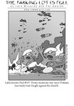  airplane black_and_white bomb bomber comic english_text explosion greyscale jack_mclaren monochrome pat_spacek smurf text the_parking_lot_is_full the_smurfs united_states_of_america usa war 