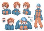  bad_id bad_pixiv_id blue_eyes character_sheet color_guide helmet male_focus monsters_inc. orange_hair personification rocky_(monsters_inc.) runosuke sleeves_past_wrists 