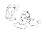  a6p airborne_piggy black_and_white cub equine female feral friendship_is_magic horn horse mammal monochrome my_little_pony plain_background pony rarity_(mlp) sibling sisters sketch sweetie_belle_(mlp) unicorn white_background young 