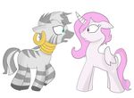  alicorn equine female feral friendship_is_magic hair horn horse mammal my_little_pony pegacorn piercing pink_hair plain_background pony princess_celestia_(mlp) unknown_artist white_background winged_unicorn wings younger zebra zecora_(mlp) 