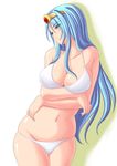  bad_id bad_pixiv_id bikini blue_hair breasts cleavage dragon_quest dragon_quest_iii large_breasts long_hair lowleg lowleg_bikini oohiro_saki red_eyes sage_(dq3) solo swimsuit 