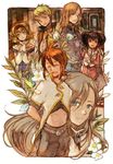  3girls anise_tatlin bad_id bad_pixiv_id blue_eyes brown_hair flower glasses gloves green_eyes guy_cecil hairband jade_curtiss long_hair luke_fon_fabre multiple_boys multiple_girls natalia_luzu_kimlasca_lanvaldear red_eyes tales_of_(series) tales_of_the_abyss tamiko_(tamiko_jp) tear_grants twintails 