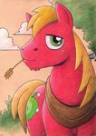  cloud clouds cutie_mark draft_horse drake_fenwick equine feral friendship_is_magic green_eyes hay horse male mammal my_little_pony pony solo tree wood yoke 