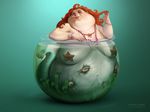  bracelet breasts chubby fat female fish fishbowl hair jewelry marine mermaid necklace overweight poor_fishies red_hair sasha_gorec sea_star solo wallpaper water 