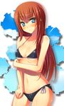  bare_arms bikini blush highres long_hair makise_kurisu solo steins;gate swimsuit teruteru-deru 