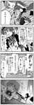  4koma akemi_homura comic greyscale highres kamata_yuuya mahou_shoujo_madoka_magica miki_sayaka monochrome multiple_girls partially_translated sakura_kyouko thighhighs translation_request 