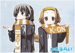  akiyama_mio k-on! scanning_artifacts scarf school_uniform tainaka_ritsu 