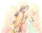  1girl armor bad_id bad_pixiv_id black_hair closed_eyes dress earrings estellise_sidos_heurassein jewelry open_mouth pink_hair schwann_oltorain short_hair surcoat tales_of_(series) tales_of_vesperia yamomo_(micyoko) 