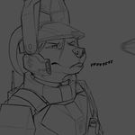  2142 angry anthro armor bite black boom crit_rocket demora explosion eye_twitch grey greyscale halo_(series) headshot helmet josey male modern_warfare monochrome plain_background portrait rocket silver solo spamming team_fortress twitch video_games visor white 