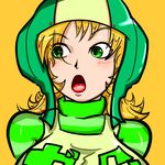  blonde_hair face green_eyes gum_(jsr) helmet jet_set_radio open_mouth solo tongue uirou-zazami 