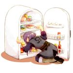  241543903 boots bottle can food grey_footwear knee_boots koma_tori male_focus meme purple_hair refrigerator seiza sitting solo tales_of_(series) tales_of_vesperia yuri_lowell 